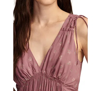 Shop Lucky Brand Women's V-neck Sleeveless Smocked Dress In Berry Multi