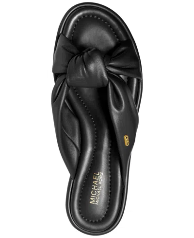 Michael Kors Michael  Women's Elena Knotted Strap Slide Sandals In Black