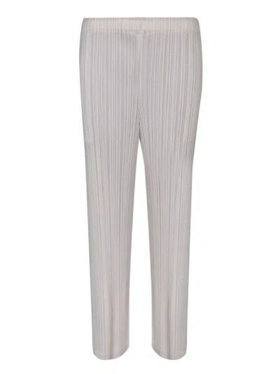 Shop Issey Miyake Pleated Trousers In White