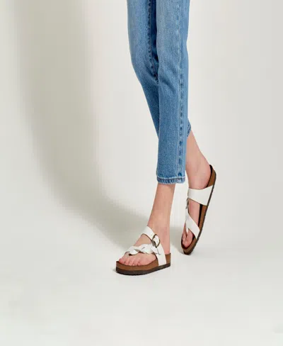 White Mountain Crawford Womens Suede Flat Slide Sandals In Whiskey,leather