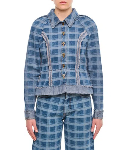 Shop Molly Goddard Alfie Denim Jacket In Blue