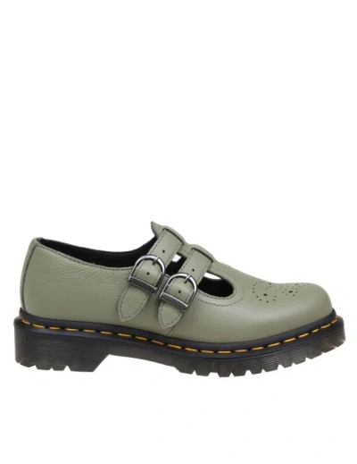 Shop Dr. Martens' Mary Jane Shoe In Olive Green Leather In Black
