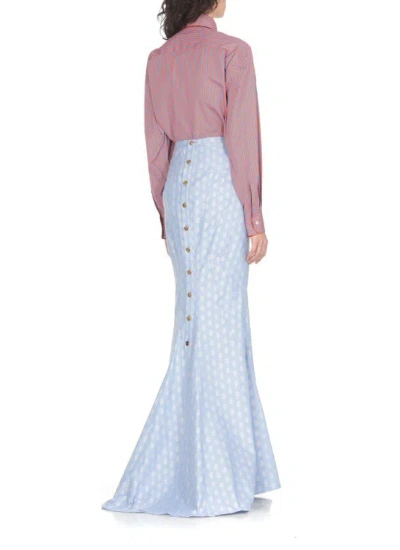 Shop Etro Jacquard Long Skirt In White