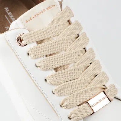 Shop Alexander Smith White Ecogreenwich Sneakers With Cream Stitching And Laces
