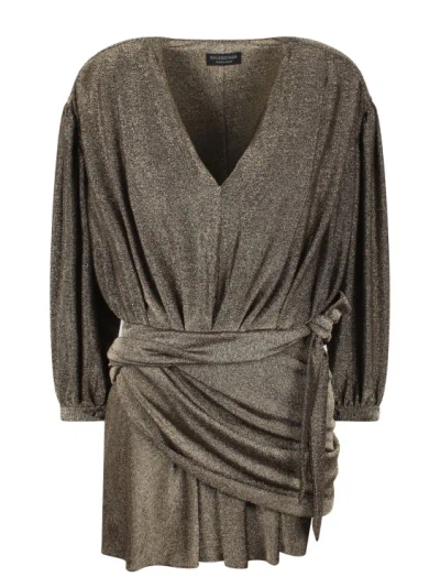 Shop Balenciaga V-neck Mini Dress In Grey