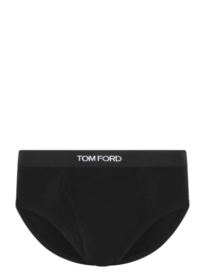 Shop Tom Ford Cotton Bipack Briefs In Black