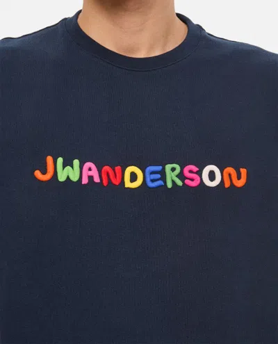 Shop Jw Anderson X Clay Logo Embroidery Unisex T-shirt In Blue