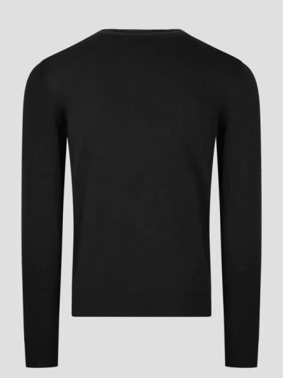 Shop Moreno Martinelli Cotton Crewneck Sweater In Black