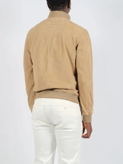 Shop Brian Dales Suede Bomber Jacket In Brown
