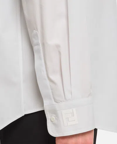 Shop Fendi Popeline Shirt In White