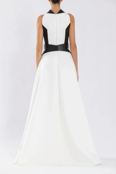 Saiid Kobeisy Neoprene Dress With Contrasting Cuts In White