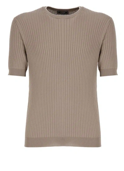 Shop Peserico Beige Cotton Tshirt In Grey