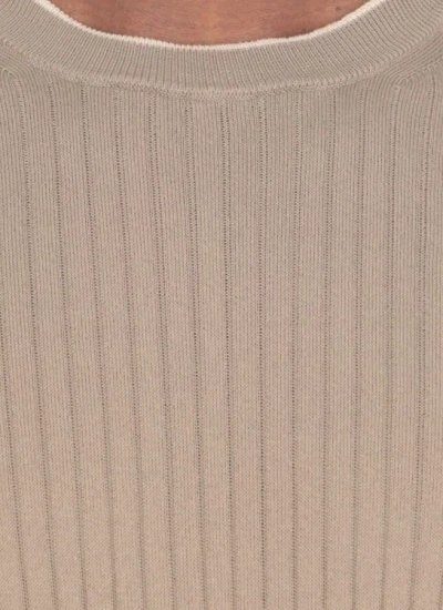 Shop Peserico Beige Cotton Tshirt In Grey