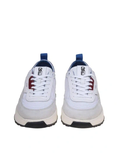 Shop Date Kdue Sneakers In White/blue Suede And Leather