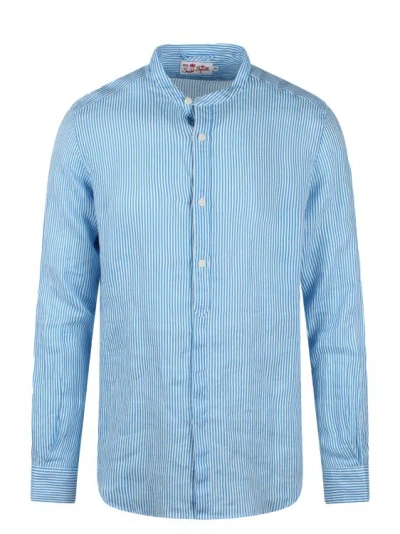 Shop Mc2 Saint Barth Naxos Striped Shirt In Blue
