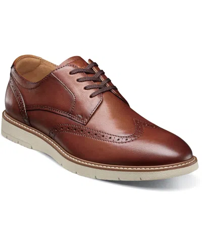 Shop Florsheim Men's Vibe Wingtip Oxford Dress Shoe In Cognac Multi