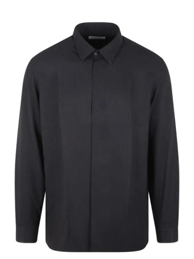 Shop Saint Laurent Piqué Shirt In Black