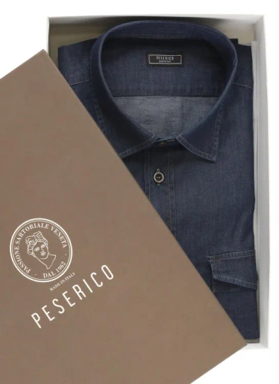 Shop Peserico Denim Shirt In Blue