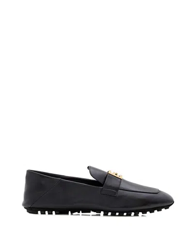 Shop Fendi Leather Loafer In Black