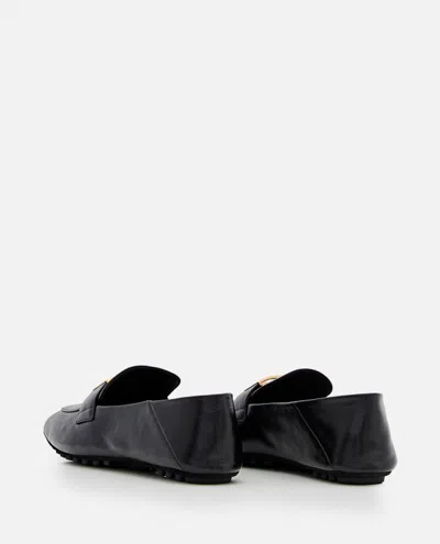 Shop Fendi Leather Loafer In Black