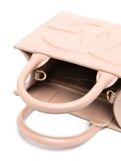 Shop Dolce & Gabbana Blush Beige Calf Leather Handbag In Pink