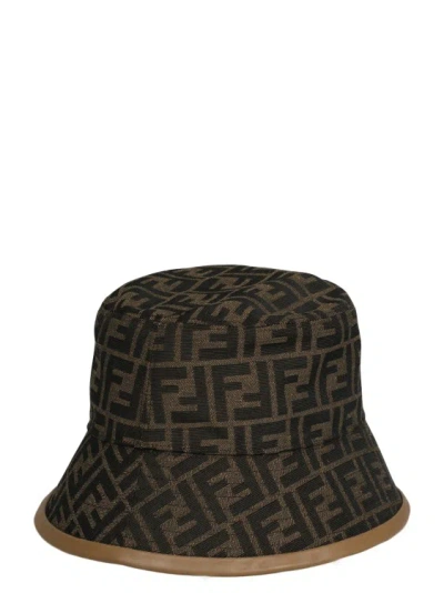 Shop Fendi Ff Bucket Hat In Brown