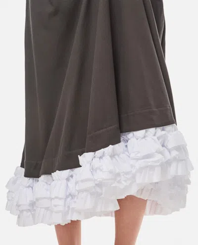 Shop Molly Goddard Jules Cotton Midi Skirt In Grey