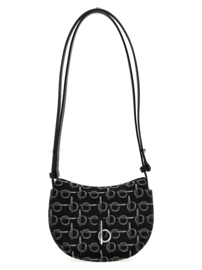 Shop Burberry Rocking Horse Shoulder Bag In Black