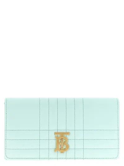 Shop Burberry Lola Wallet On Chain In Light Blue
