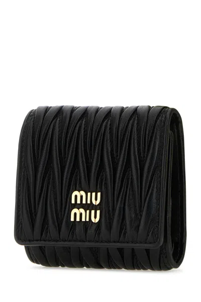 Shop Miu Miu Black Nappa Leather Wallet In Nero