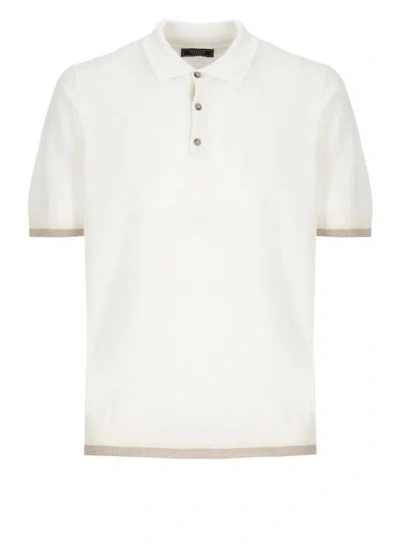 Shop Peserico Ivory Linen And Cotton Threebuttons Polo Shirt In White