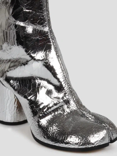 Shop Maison Margiela Tabi Broken Mirror Boots In Silver