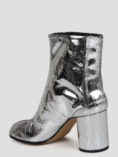 Shop Maison Margiela Tabi Broken Mirror Boots In Silver