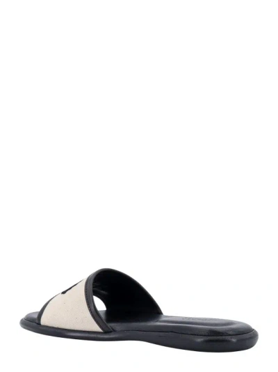 Shop Isabel Marant Canvas Sandals With Embosswd Logo Embroidery In White