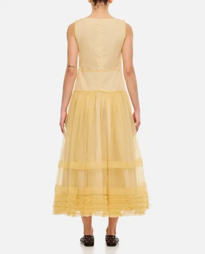 Shop Molly Goddard Nova Midi Dress In Yellow
