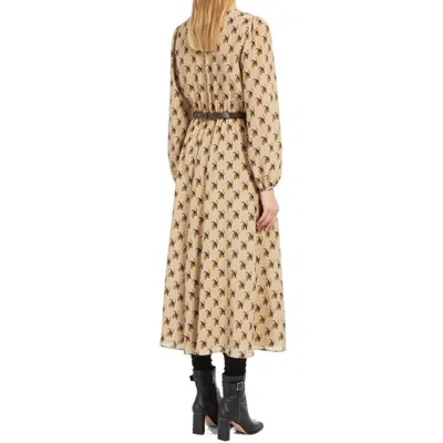 Shop Max Mara Oxalis Silk Dress In Brown