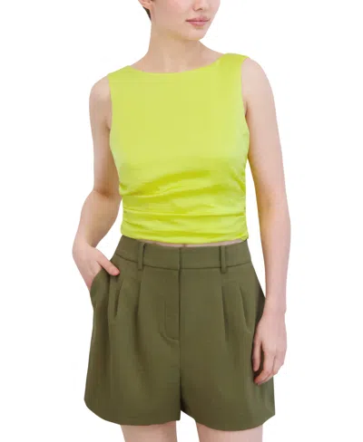 Shop Bcbg New York Women's Wrap-back Sleeveless Top In Yellow