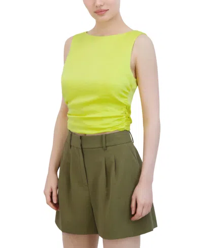 Shop Bcbg New York Women's Wrap-back Sleeveless Top In Yellow