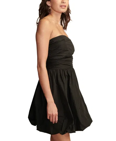 Shop Lucky Brand Women's Bubble-hem Strapless Dress In Jet Black