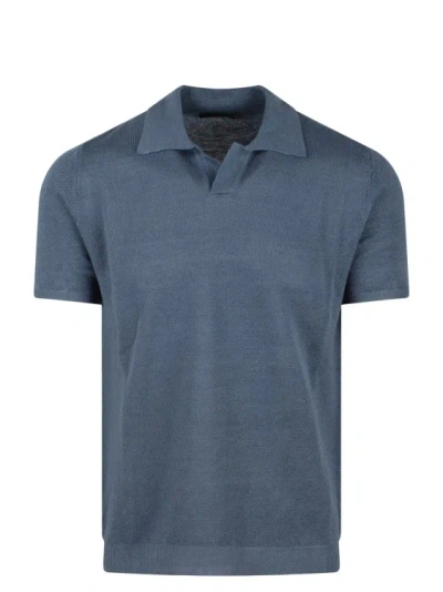 Shop Roberto Collina Milano Stitch Polo Shirt In Blue