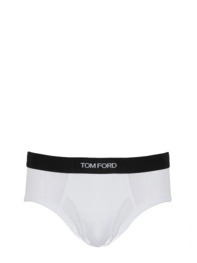 Shop Tom Ford Cotton Bipack Briefs In White