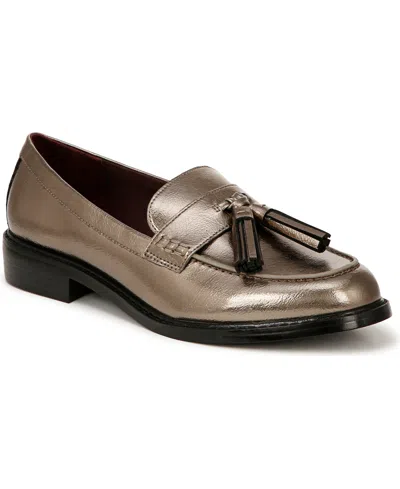 Shop Franco Sarto Women's Carolyn-low Tassel Loafers In Pewter Faux Leather