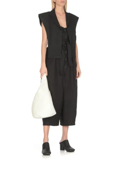 Shop Discord X Yohji Yamamoto Leather Shoulder Bag In White