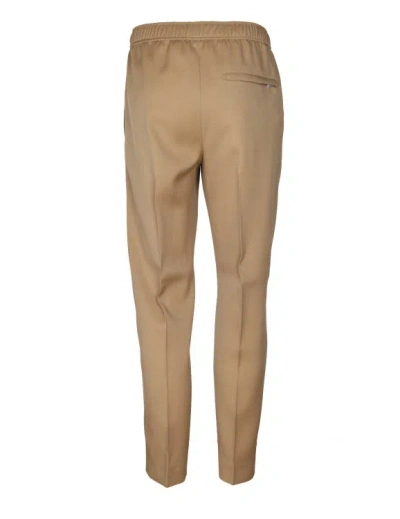 Shop Lanvin Wool Pants With Drawstring Desert Color In Brown