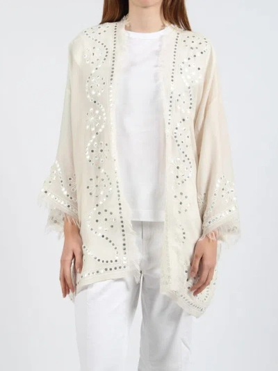 Shop P.a.r.o.s.h Within Embroidered Cardigan In White