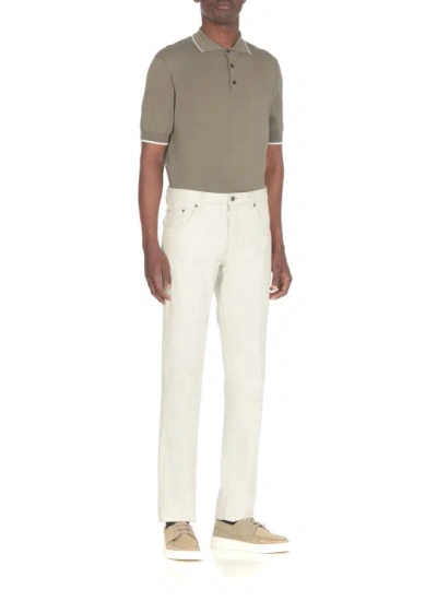 Shop Peserico Ivory Cotton Jeans In Neutrals
