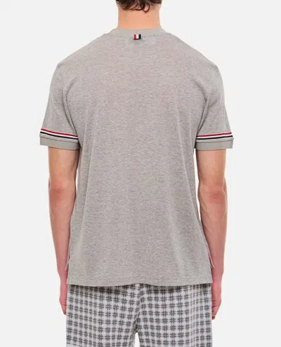 Shop Thom Browne Ribbed Cuff T-shirt In Grey