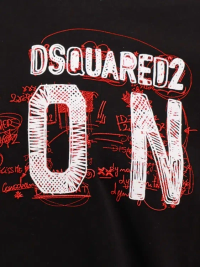Shop Dsquared2 Cotton T-shirt With Icon Scribble Print In Black