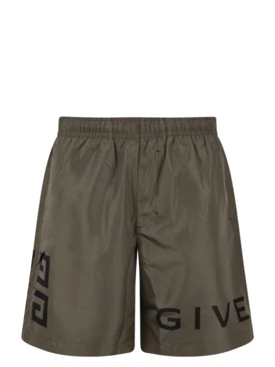 Shop Givenchy 4g Swimshort In Green