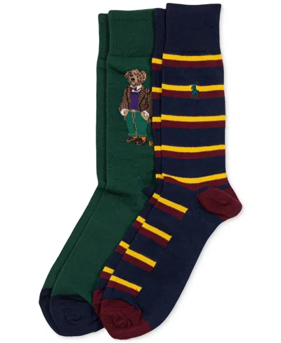 Shop Polo Ralph Lauren Men's 2-pk. Madison Tweed Bear Slack Socks In Multi